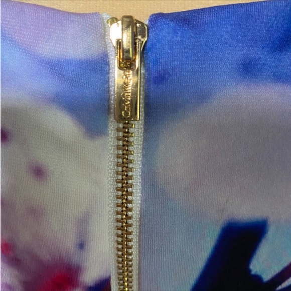 Calvin Klein Blue Bold Floral Sleeveless Dress - Picture 10 of 13